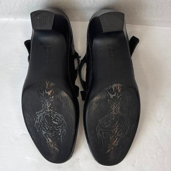 Josef Seibel Marissa Black Leather Mary Jane Heel Pump Shoes Size US 7-7.5 - Picture 7 of 10